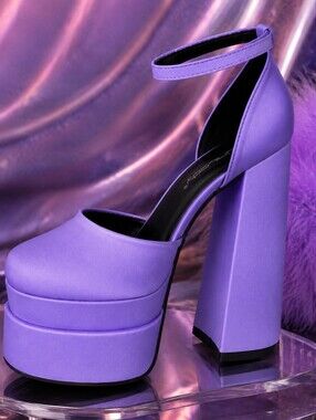 Unilady “Ava” Lilac Platform Mary Jane Chunky Heels – Size 6.5 – New in Box